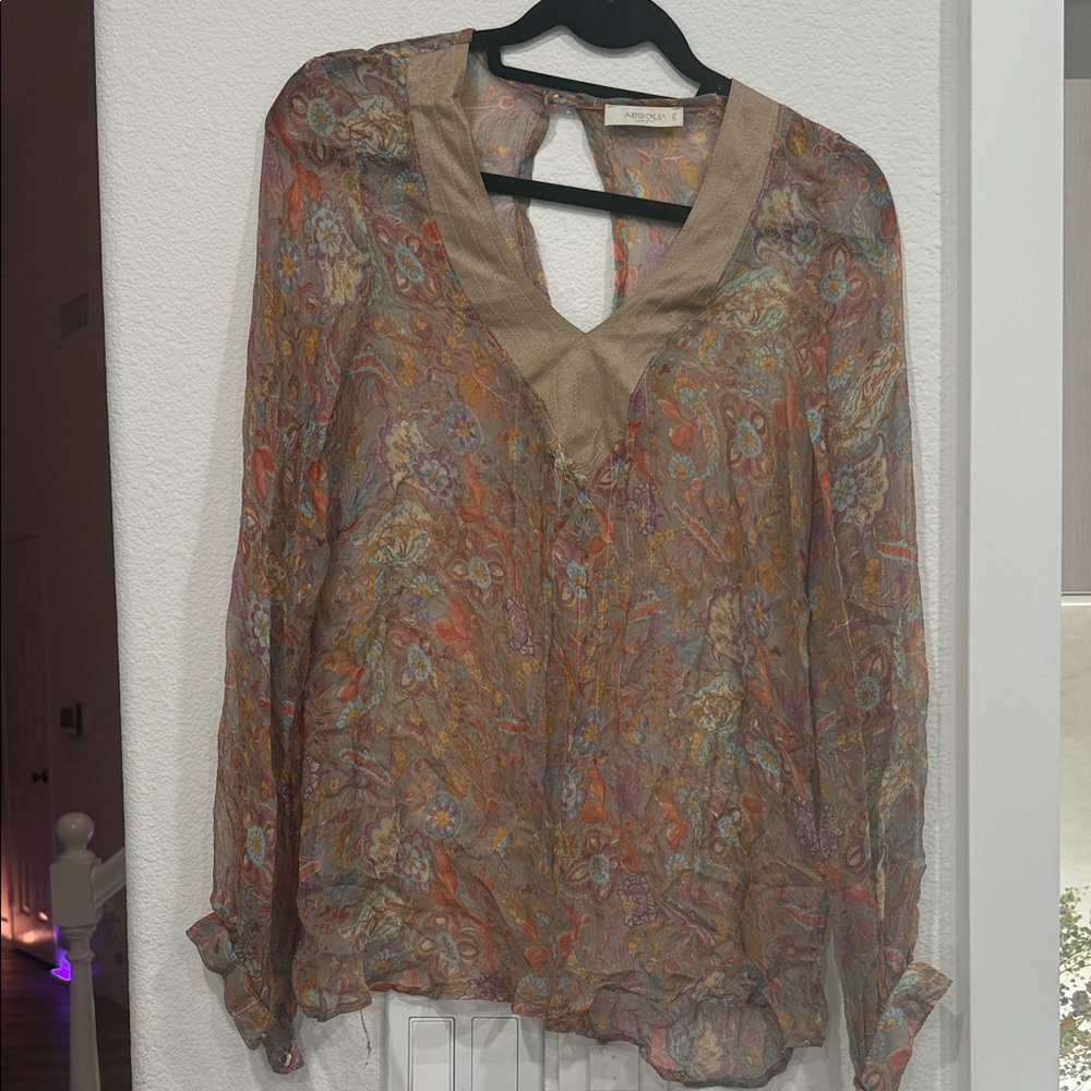 Absolu Comfort Paris Floral Sheer Blouse - Multicolor